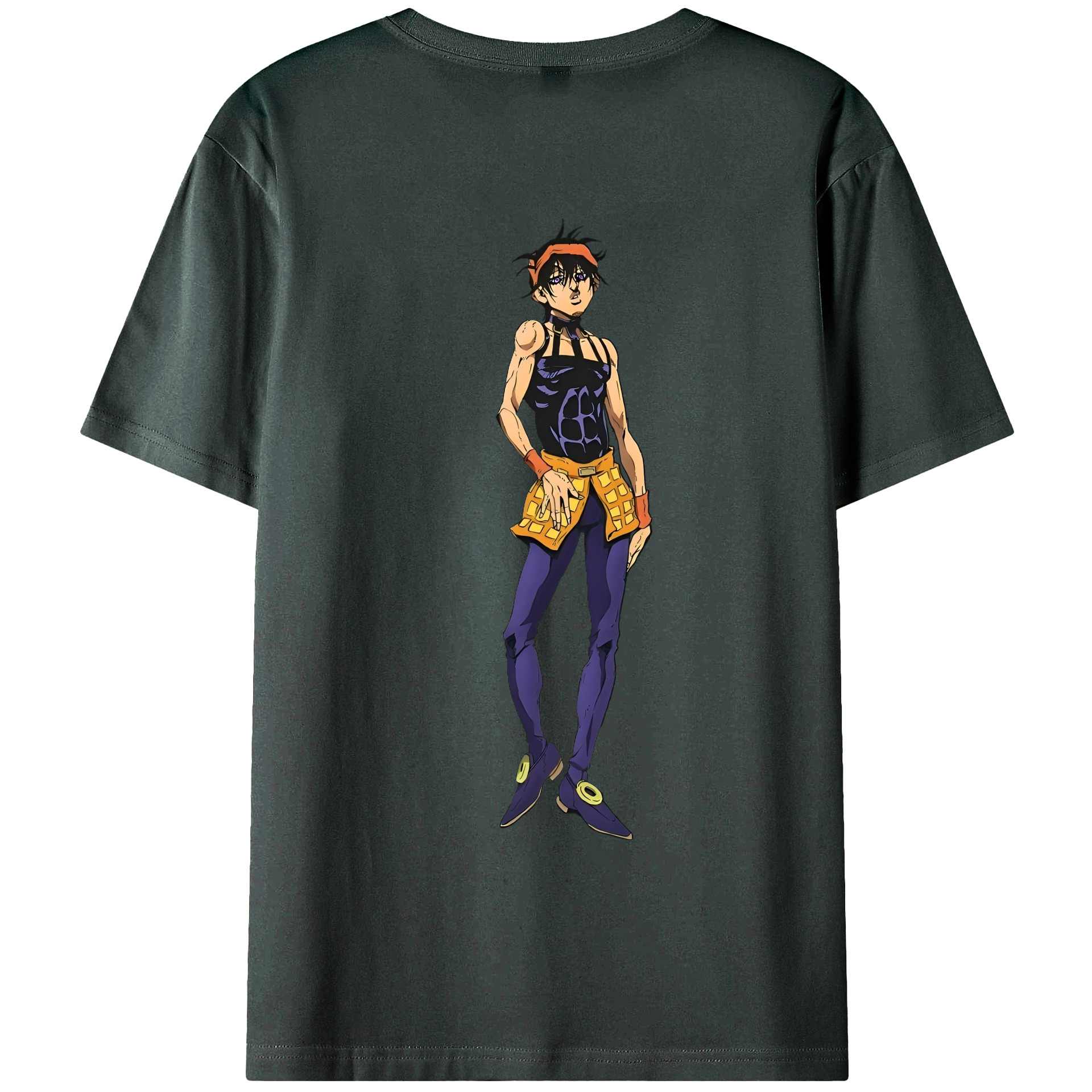 （画像用） ジョジョの奇妙な冒険 ナランチャ?ギルガ JoJo's Bizarre Adventure Narancia Ghirga 綿100％ メンズ半袖Tシャツ（バックプリント） 通気性